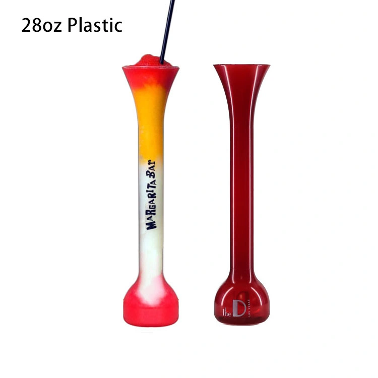 Plastic LED Yard Cup Custom Party Slush Cup Fruit Juice Drinking Slush Yard Cup with Lid and Straw