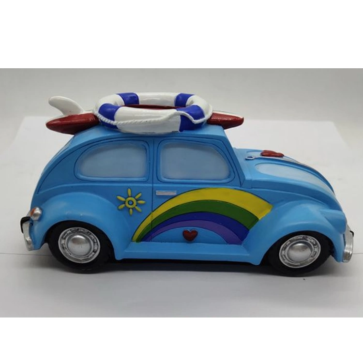 High Quality Custom Souvenir Resin Bus Shaped Piggy Bank for Kids