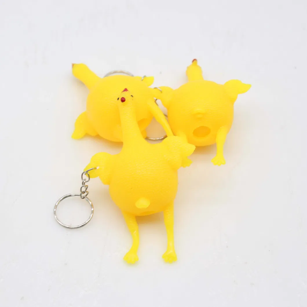 Under The Laying Chicken Key Pendant Decompression Vent Strange Spoof Small Toy